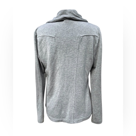 Market & Spruce Antonia Asymmetrical Side Zip Moto Knit Cardigan in Gray, Small - Picture 8 of 12